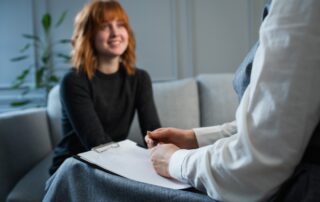 image of woman receiving DBT for emotion regulation and mindfulness